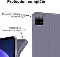FARYODI Bluetooth Billentyűzetes Tok Xiaomi Pad 6/6 Pro 11" Tablethez - 7 Színű Háttérvilágítás, Francia AZERTY Kiosztás, Lila 5