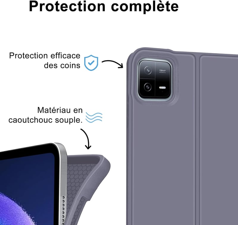 FARYODI Bluetooth Billentyűzetes Tok Xiaomi Pad 6/6 Pro 11" Tablethez - 7 Színű Háttérvilágítás, Francia AZERTY Kiosztás, Lila