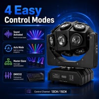 180W Moving Head Színpadi Lámpa 18 LED RGBW DMX512 Beam Fény Stroboszkóp Dimmer Hang Vezérelt DJ Disco Party Esküvő KTV Bár Használatra 6