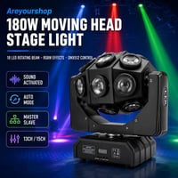 180W Moving Head Színpadi Lámpa 18 LED RGBW DMX512 Beam Fény Stroboszkóp Dimmer Hang Vezérelt DJ Disco Party Esküvő KTV Bár Használatra 7