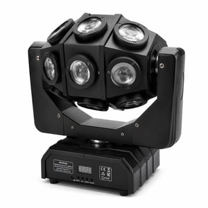 Lampă de scenă Moving Head 180W, 18 LED-uri RGBW, DMX512, beam, stroboscop, dimmer, activare sonoră, pentru DJ, discotecă, petreceri, nunți, KTV și baruri