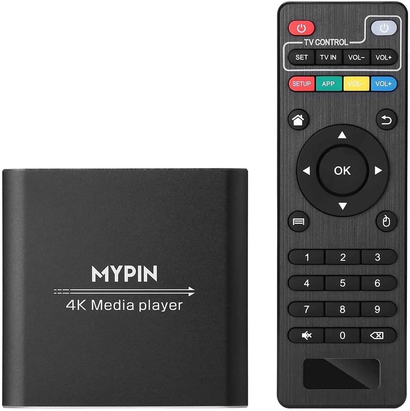 MYPIN 4K Médialejátszó - 8TB HDD, USB, HDMI, 7.1 Surround Hang, Távirányítóval