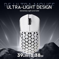 ATTACK SHARK R5 Ultra Szénszálas Gamer Egér, 39g Szuperkönnyű, 8000Hz Vezeték Nélküli, 42000 DPI, Bluetooth/2.4G/Vezetékes, Fehér 4