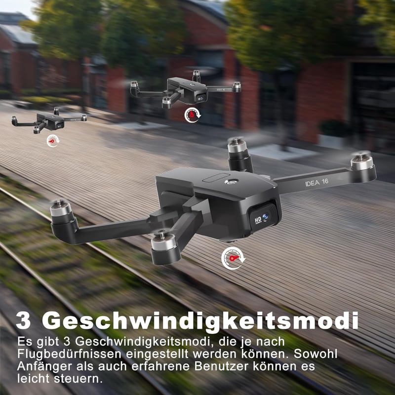 Tolatoyus IDEA16 C0 Drón 4K Kamerával, 40 km/h Sebesség, 5GHz WiFi FPV, 30 Perces Repülési Idő, Okostelefonos Vezérlés, Kezdőknek és Haladók