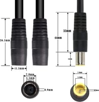 GINTOOYUN DC7909 Y Elosztó Adapter Kábel 14AWG 8mm - Egy Apa Két Anya Csatlakozó, Hordozható Erőművekhez, Napelemekhez, 60cm, Fekete 2