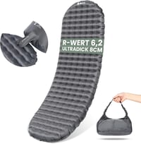 HIKENTURE Ultrakönnyű Kempingmatrac 6.2 R-Értékkel - 8 cm Vastag Felfújható Matrac Túrázáshoz, 4 Évszakos Használatra, Kis Csomagméret 1
