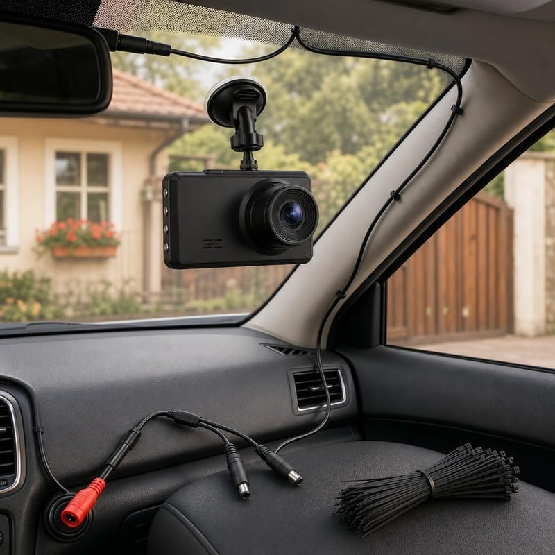Sada autokamery: Full HD kamera + 2x prísavka + rozbočovač + 200x sťahovacia páska