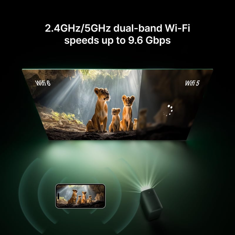Formovie Page One Mini Okos Projektor Google TV-vel és Netflix Licenccel - Full HD 1080P, WiFi 6, Bluetooth 5.3, Autofókusz, HDR10, Kültéri 