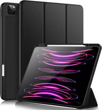 Apple iPad Pro 12.9 Védőtok Tolltartóval, Fekete TPU Hátlap 1
