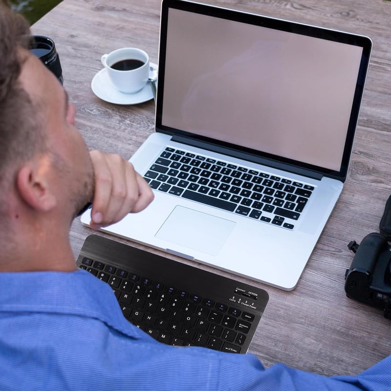 Bluetooth Vezeték Nélküli Billentyűzet és Egér Szett, Ultravékony Ergonomikus Újratölthető Kombó Apple iPad iPhone Samsung Tablet Android PC