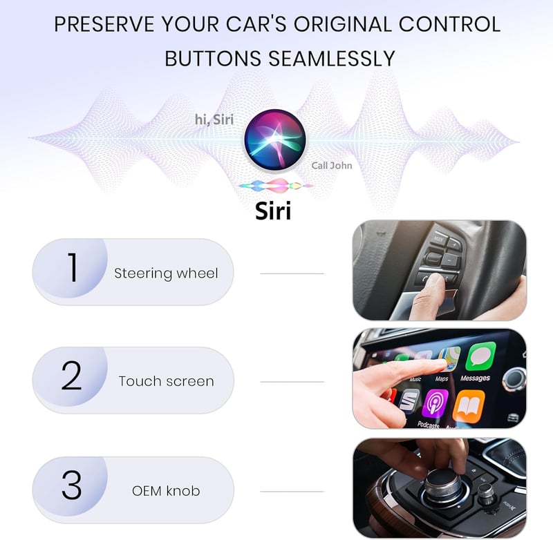 AIZEO Vezeték Nélküli CarPlay Adapter - Gyors Átállás Vezetékes CarPlayről Vezeték Nélkülire, Plug and Play, iPhone iOS 10+ Kompatibilis

AI