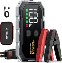 YUSMAN 6000A Autós Bikázó Powerbank 21800mAh - 12V Indításrásegítő Minden Autóhoz, LCD Kijelzővel, 4 LED Világítási Móddal és Gyorstöltéssel 1