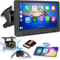 Hikity 7" IPS érintőképernyős vezeték nélküli CarPlay és Android Auto autórádió, FM-adóval és tolatókamerával 1