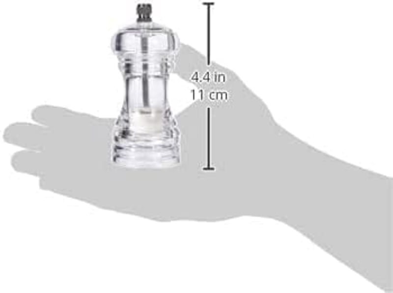Kasahome Átlátszó Mini Bors- és Sóőrlő 10 cm - Konyhai Fűszerdaráló Adagolóval
