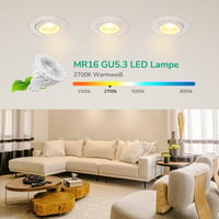 EDISHINE GU5.3 LED Spotlámpa, 12V MR16, 5W (50W helyett), 2700K Meleg Fehér, 400 Lumen, 38° Szórási Szög, Energiatakarékos, 6 darabos csomag 2