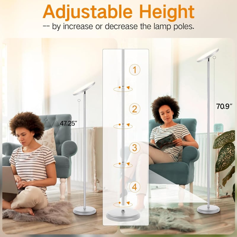 OUTON Okos LED Állólámpa 30W 3000lm - WiFi Szabályozható, Alexa és Google Asszisztens Kompatibilis, Távirányítós, Applikációval Vezérelhető 