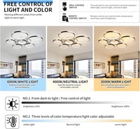 YYUTLUO Modern LED Mennyezeti Lámpa 110cm - Fekete Többkörös Csillár 120W Fokozatmentesen Szabályozható 3000-6000K Fém-Akril Lámpatest 5