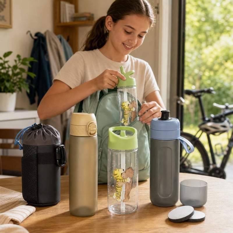 Set za školu i sport: 480ml + 500ml + 600ml boca sa filterom + torbica + 2 filtera