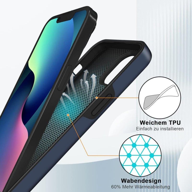 Huawei mágneses iPhone 13 tok beépített állvánnyal - kék