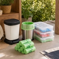 Szelektív rendteremtő csomag: 6 literes szemetes + 100 db komposztzsák + 3 db tárolódoboz 1