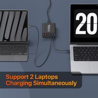 GaN 165W USB-C töltő 6 porttal - iPhone, Samsung, laptop kompatibilis 4