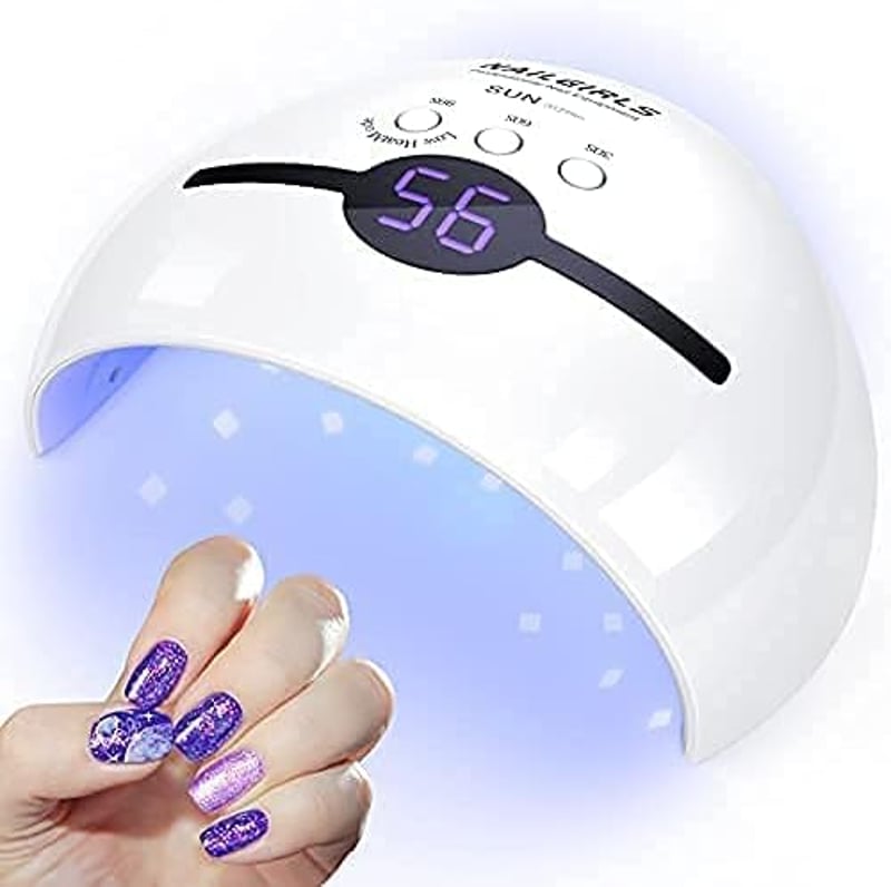 NAILGIRLS 48W UV LED Körömszárító Lámpa - Hordozható, LCD Kijelzős, 3 Időzítővel