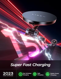 LISEN 15W Mágneses Autós Telefontartó MagSafe Töltővel iPhone 15/14/13/12 Sorozathoz - Fekete 3