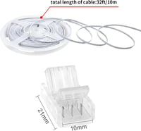 Aroidful 10 db LED szalag csatlakozó és 10 m hosszabbító kábel szett WS2811/WS2812B LED szalagokhoz 2