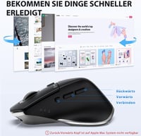 iClever Vezeték Nélküli Bluetooth Egér - Újratölthető, Ergonomikus, 3 Eszközhöz Csatlakoztatható, 5 DPI Beállítás, Csendes Kattintás, Ezüst- 5