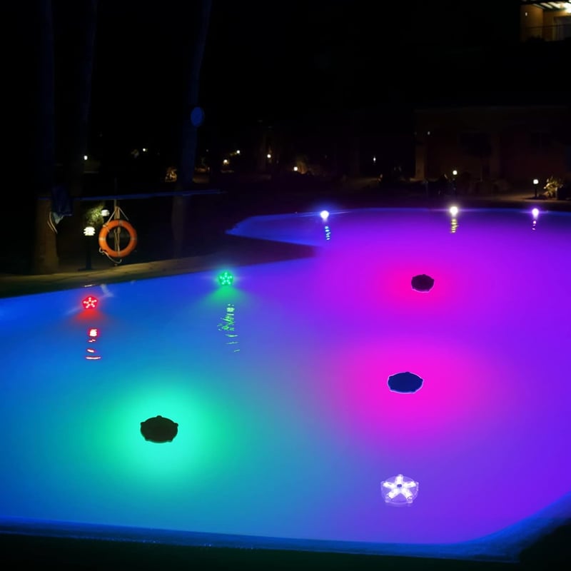 DeeprBlu Lebegő Víz Alatti LED Világítás - Színváltó Csillag Alakú Medence Lámpa, IP68 Vízálló, 10 LED, Mágneses, Jakuzzi, Fürdő és Akvárium