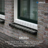 Viirkuja Rozsdamentes Acél Galambriasztó Ablakpárkányra - Madárvédelem Tetőre és Erkélyre, 300 cm, Könnyen Szerelhető, Tartós, Biztonságos 7