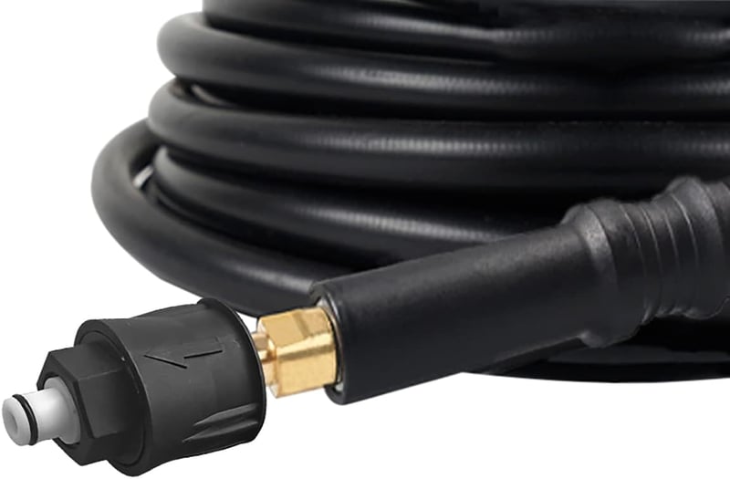 AIM Tools Magasnyomású Mosótömlő 10m 160 Bar - Kärcher K2-K7 Kompatibilis Cserélhető Mosócső Gyorscsatlakozó Rendszerrel Adapterrel