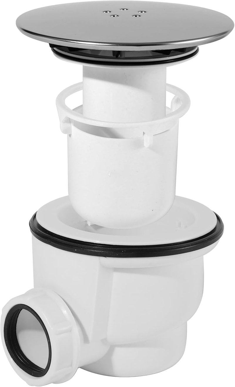 KOOBON 115mm Polírozott Zuhanylefolyó Fedél Viega Tempople Rendszerhez - Króm Kivitel, Szagzáró Funkcióval és Hajfogóval, PVC Anyagból