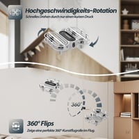 DEERC D11 Mini Drón Gyerekeknek, 2 Akkumulátorral, Dobással Indítható, Propellervédelemmel, 3D Flip, Magasságtartás, 3 Sebességfokozat, RC Q 7