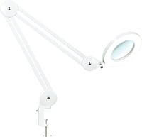 Beyamz LED Nagyítós Lámpa 5x Nagyítással, 125mm Átmérőjű Lencsével, 1100 Lumen, Szabályozható Fényerő, Munkahelyi és Kozmetikai Használatra, 1