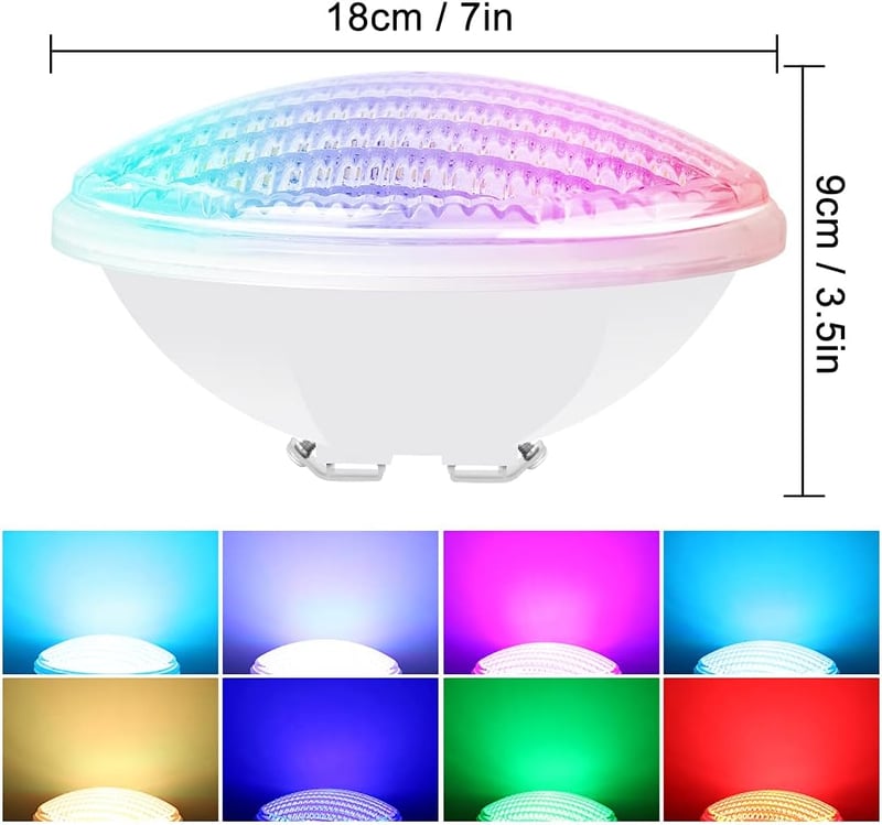 Kingwen 40W RGB LED Medence Világítás Víz Alatti Lámpa Távirányítóval 4000lm IP68 Vízálló 12V Úszómedence Reflektor