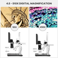 Andonstar AD246-M Digitális Mikroszkóp, 7" LCD 500x Nagyítás, 1080P FHD Videófelvétel, 3 Lencsés Forrasztó Mikroszkóp, Érme ,Biológia 4