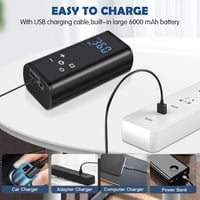 YUGUANG 150 PSI elektromos légpumpa 6000 mAh akkumulátorral, érintőképernyő és LED világítás 6
