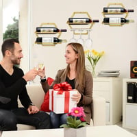 Arany Fali Borospohár Tartó Szett - 3 Pohár, 1 Palack, Modern Dizájn 8