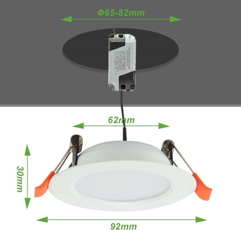 Dimmelhető 5W LED Süllyesztett Lámpa - Ultravékony, IP44, Nappali Fehér