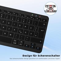 Qulose Vezeték Nélküli Bluetooth Billentyűzet - Újratölthető Mini Klaviatúra USB-C, Ultravékony Ergonomikus Dizájn, QWERTZ, Android/iOS/Wind 5