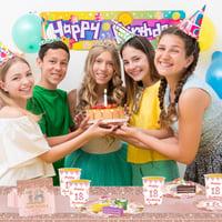 POPOYU 18. születésnapi papírtányér szett – Rose Gold, 7 hüvelykes, 16 db, eldobható party tányér lányoknak 5