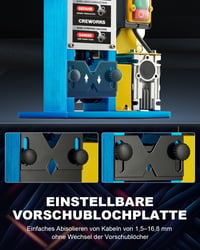 CREWORKS 180W professzionális elektromos kábelcsupaszító gép, 3 fúrólappal, 1,5-25mm átmérőjű kábelekhez 3
