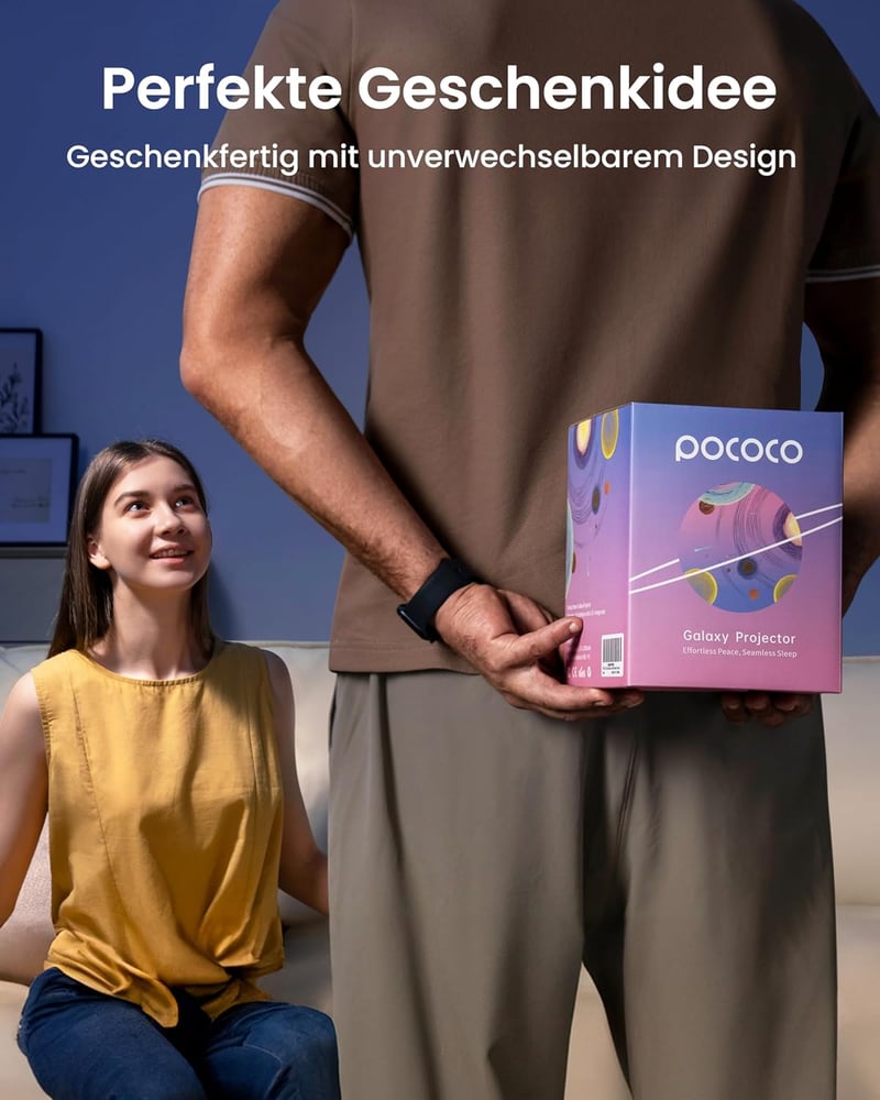 POCOCO Csillagos Égbolt Projektor - Galaxis Planetárium Gyerekeknek és Felnőtteknek, HD Vetítés, 2 Cserélhető Korong, Hálószobai Dekoráció, 