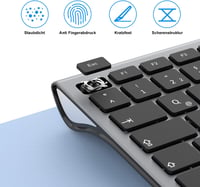 Seenda csendes vezeték nélküli billentyűzet számblokkal, USB, PC/laptop kompatibilis, szürke 2