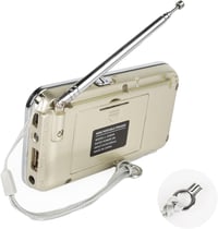 Raddy RF23 Hordozható AM/FM Rádió MP3 Lejátszóval, USB, TF Kártya, LCD Kijelző, Ébresztő - Arany 3