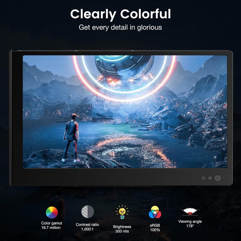 Hordozható SMISEACOW 11,6" HD IPS monitor laptophoz, telefonhoz, konzolhoz
