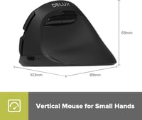DeLUX M618MINI Ergonomikus Vezeték Nélküli Egér - Újratölthető Vertikális Egér Kis Kezekhez, 6 Gomb, 4000 DPI, Bluetooth 5.2/2.4G Kettős Mód 7