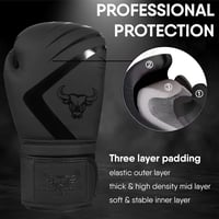 BEAST RAGE Bokszkesztyű 10 oz - Fekete Műbőr Edzőkesztyű MMA, Muay Thai, Kickbox Edzéshez - Unisex Sparring Kesztyű Extra Csuklóvédelemmel 6