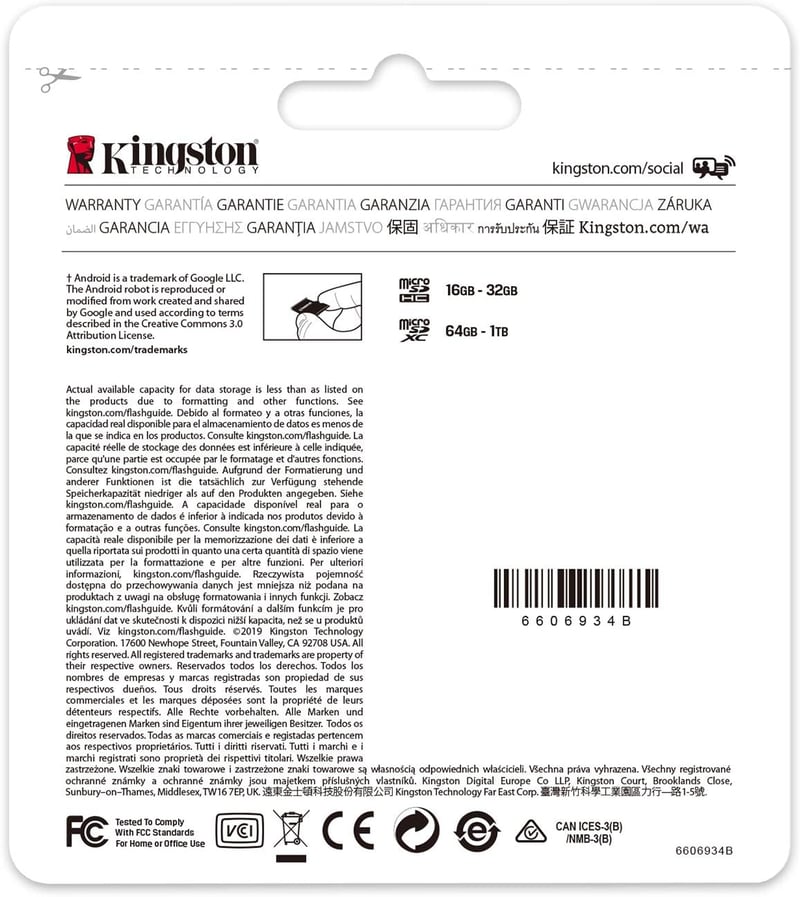 Kingston Canvas Select Plus 32GB microSD memóriakártya, Class 10